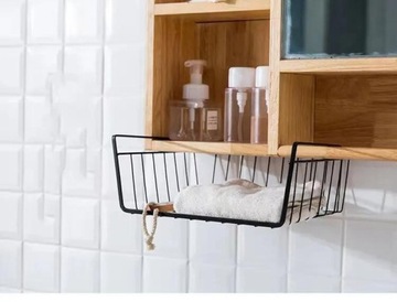 ПОДВЕСНАЯ КОРЗИНА ПОД ПОЛКУ СТОЛА МЕТАЛЛИЧЕСКИЙ ОРГАНАЙЗЕР КОНТЕЙНЕР ЧЕРНЫЙ 30СМ