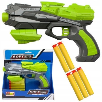 DUŻY PISTOLET NA STRZAŁKI PIANKOWE 5 STRZAŁEK