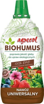 Biohumus nawóz uniwersalny ekologiczny 1 litr płynny Agrecol pewna marka PL