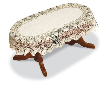 OBRUS ŻAKARDOWY OWAL KREM 04277 130x180CM