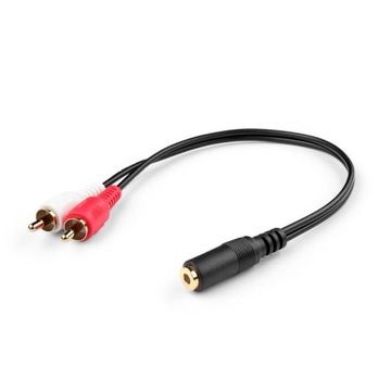 JACK 3,5mm żeński na 2x RCA AV CHINCH PRZEJŚCIÓWKA