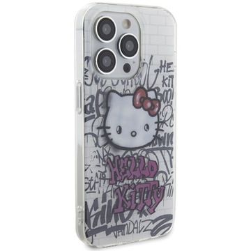 Чехол Hello Kitty IML Kitty On Bricks Graffiti для iPhone 14 Pro Max — белый