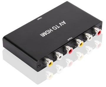 Переключатель адаптера-конвертера с аналогового 2x AV RCA CVBS на цифровой HDMI