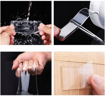 ПРОЗРАЧНАЯ ПРОЧНАЯ НАНО ЛЕНТА ДВУХСТОРОННЯЯ ВОДОНЕПРОНИЦАЕМАЯ НЕСКОЛЬКО 5м