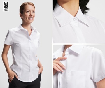 Koszula Damska Krótki Rękaw CZARNA ROLY Sofia CM5061 Horeca Rozmiar: M