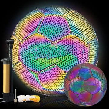 СВЕТООТРАЖАЮЩИЙ ФУТБОЛЬНЫЙ РАЗМЕР 5, СВЕТЯЩИЙСЯ В ТЕМНОТЕ, С НАСОСОМ, ТРЕНИРОВКА