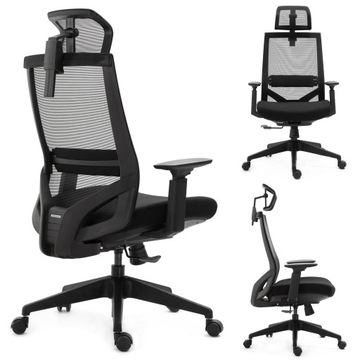 Fotel obrotowy biurowy krzesło biurowe obrotowe ergonomiczny czarny biurka