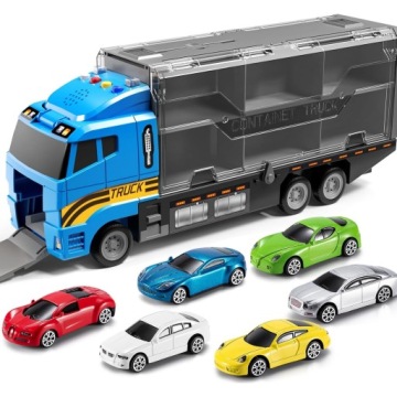 6v1 Kamion Auto Autopřepravník Se Světlem A Hudbou Metalový Transportér Na Autíčka