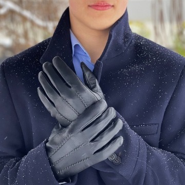 МУЖСКИЕ КОЖАНЫЕ ПЕРЧАТКИ, УТЕПЛЕННАЯ КОЖА, XL