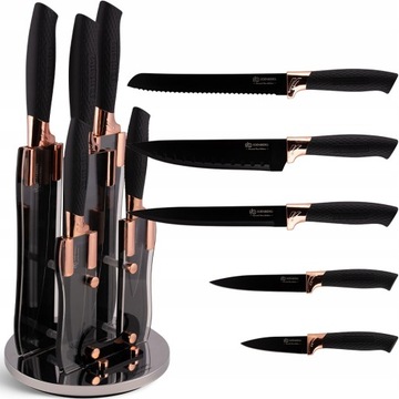 НАБОР КУХОННЫХ НОЖЕЙ В БЛОКЕ, КЕРАМИЧЕСКОЕ ПОКРЫТИЕ, ПОДАРОЧНЫЙ ХИТ, 6 шт.