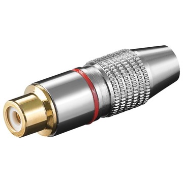 Gniazdo Cinch RCA czerwone pozłacane Goobay HQ