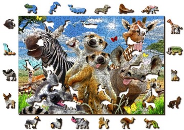 Drewniane Puzzle Witamy w Afryce 500 +5 elemenów