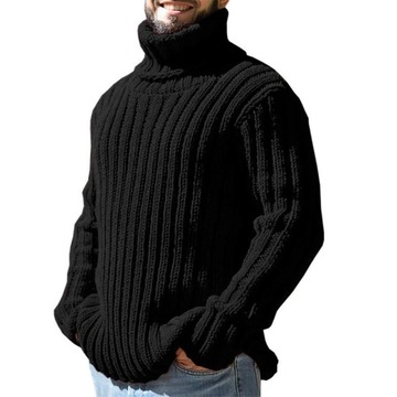 Turtleneck Sweater Men's Solid Color Slim Knitted