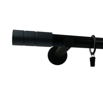 KARNISZ CZARNY fi25mm NOWOCZESNY 320cm CYLINDER