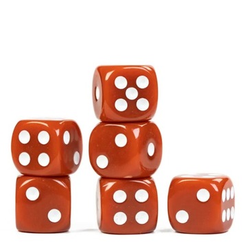 ZESTAW 2 KOSTEK K6 RPG KOŚĆ SZEŚCIOŚCIENNA BRĄZOWA 1,6 CM