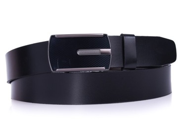 SKÓRZANY Pasek AUTOMAT garnitur jeans 3,5cm