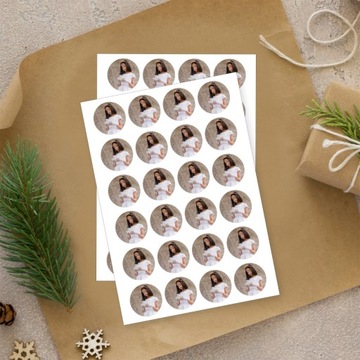 Наклейки для причастия, именные наклейки для причастия с фотографией торта с благодарностью.