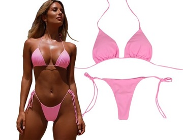 STRÓJ KĄPIELOWY BIKINI STRINGI BRAZYLIJSKIE WIĄZANE SEXY KOSTIUM KĄPIELOWY