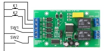 Контроллер двигателя постоянного тока, изменение направления влево и вправо