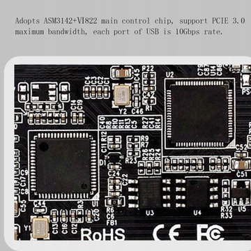 Карта адаптера PCIe 1X к USB A C 3.1 Gen2 10 Гбит/с