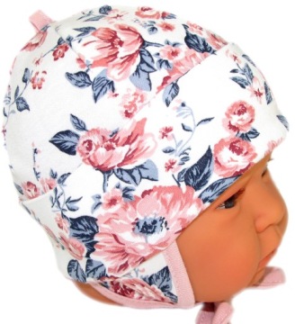 CZAPKA NIEMOWLĘCA WIĄZANA 34-36cm ROSES /61/