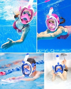 Maska Pełnotwarzowa Do Nurkowania Snorkelingu Dla Dzieci WIELORYB XS OceanX