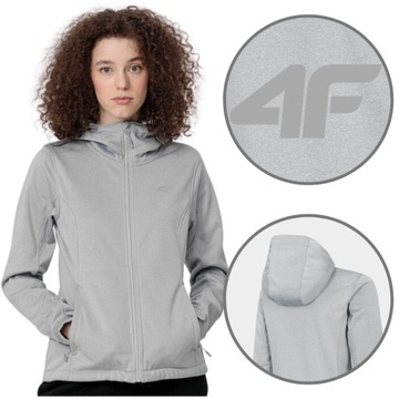 SOFTSHELL DAMSKI 4F SPORTOWA WIATRÓWKA KURTKA GÓRY