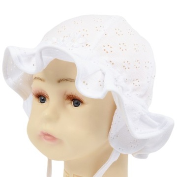 42-44 Ażurowy Kapelusz Wiązany CHRZEST Lato 379 mk