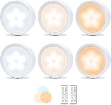 6x LAMPKA BEZPRZEWODOWA LAMPA LED NA BATERIE PILOT