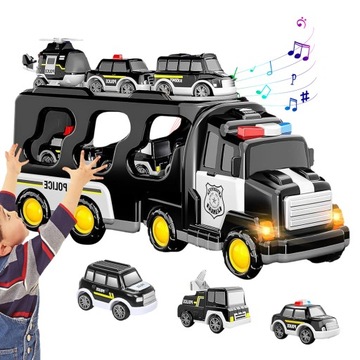 DUŻA CIĘŻARÓWKA tir z TOREM wyścigowym SAMOCHÓD 6xAUTO ciężarowy rozkładany