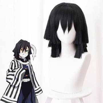 PERUKA WŁOSY Iguro Obanai KOSTIUM ANIME COSPLAY