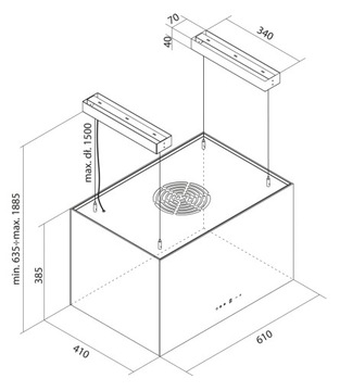ВЫТЯЖКА SANDY MAXI GLASS TOFLESS, БЕЛАЯ 60СМ