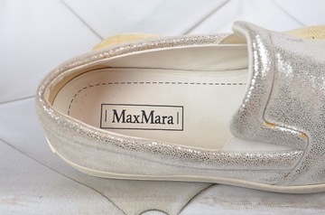 EKSLKLUZYWNE BUTY SLIPPERS MAX MARA SILVER R. 37