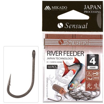 Haczyki 4 RIVER FEEDER DB Mikado Sensual kute z oczkiem 10 sztuk
