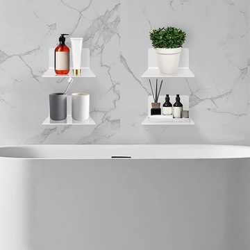 4 настенные полки, ТВ-приставка, акриловая настенная полка для хранения фотографий, белая