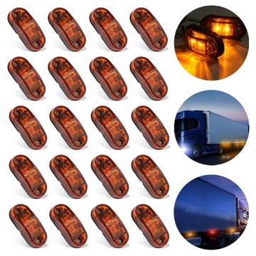 30x Lampki lampy obrysowe obrysówki 3 LED 12V 24V