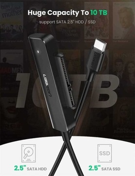 USB-C — адаптер SATA 2.5 HDD SSD UASP Thunderbolt 3