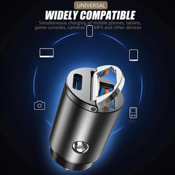 НОВОЕ автомобильное зарядное устройство Mini Dual USB Type-C PD, адаптер быстрого подключения 30 Вт