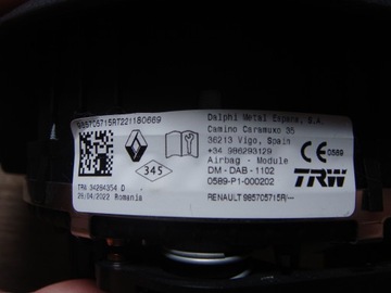 AIRBAG ULOŽENÍ ŘIDIČE RENAULT EXPRESS VAN