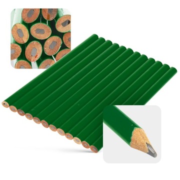 12x Ołówek Stolarski Murarski 4H BUDOWLANY Techniczny Znacznik Płaski Rysik