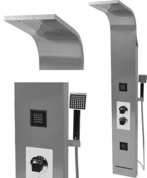 PANEL PRYSZNICOWY NATRYSKOWY INOX STEELY 4 FALA