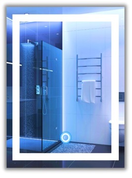 LUSTRO ŁAZIENKOWE LED 60x80 PODŚWIETLANE WŁĄCZNIK