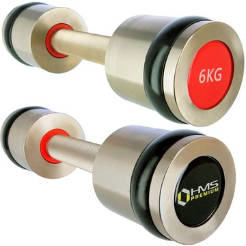 HANTLE 2x6 KG HANTELKI CHROMOWANE SZTANGIELKI HMS