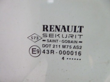 MEGANE II SKLO (OKNO) DVEŘE PŘEDNÍ PRAVÁ 3D 04R