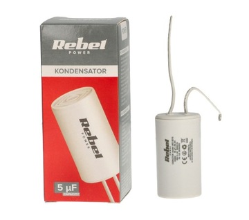 Kondensator rozruchowy silnikowy 5uF 450V URZ3213 Rebel