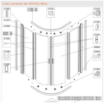 Комплектная тележка для кабины Sanplast TX 660-C1418