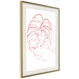 Obrazy w ramie Czerwony liść 40x60 Rama złota