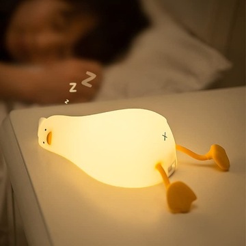 LAMPKA NOCNA DLA DZIECI KACZKA DZIWACZKA DO KLEPANIA LED SILIKONOWA USB C