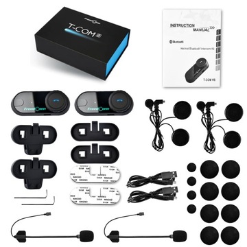2x МОТОЦИКЛОВЫЙ ИНТЕРКОМ FREEDCONN T-COM VB V3 PRO BT