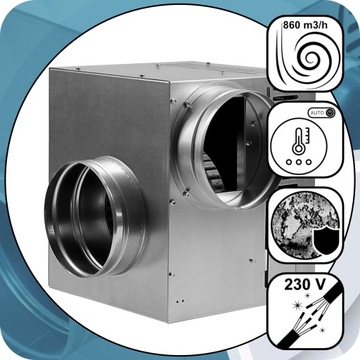 WENTYLATOR KOMINKOWY DGP fi 150mm 860m3/h Regulator + Zestaw kabli